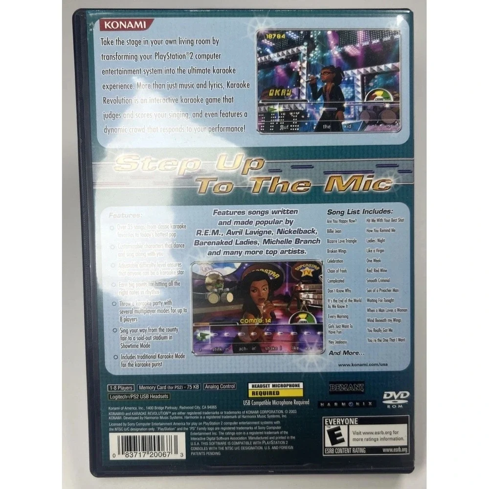 Karaoke Revolution Bundle Sony PlayStation 2 PS2 NO Microphone USED